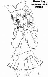 Yandere Coloring Pages Kagamine Rin Template sketch template