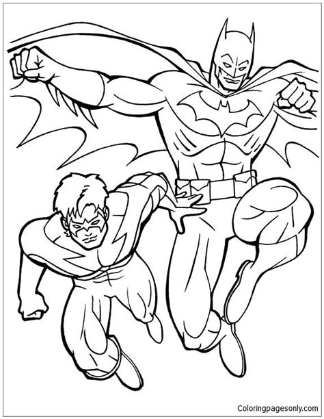 batman  robin  coloring page  printable coloring pages