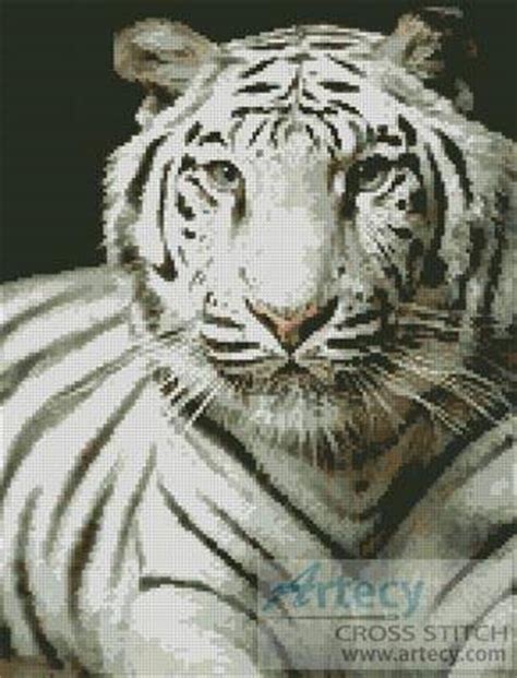 white tiger cross stitch pattern tiger