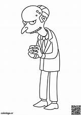 Burns Montgomery Simpsons Colorings Consent Presionar Recordar sketch template