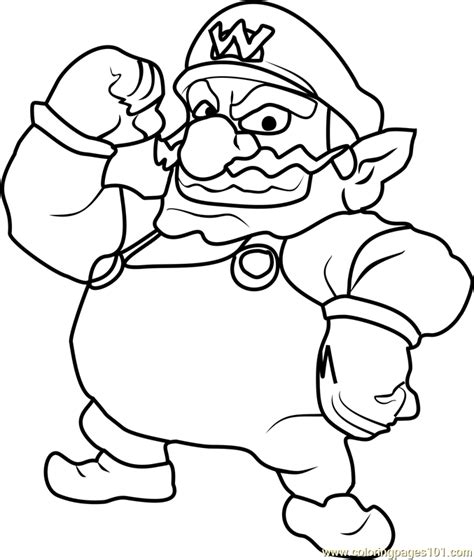 wario coloring page  kids  super mario printable coloring