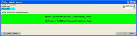 adding purchase order model numbers