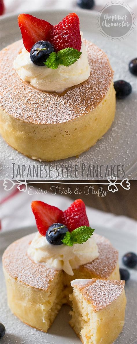 extra thick and fluffy japanese style pancakes chopstick