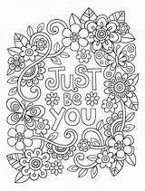 Coloring Pages Happy Color Quotes Colouring Inspirational Printable Adult Kids Quote Adults Book Related Print Notebook Sheets Disney Google Amazon sketch template