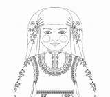 Bulgarian Coloring Amyperrotti Doll Traditional Dress Contact Shop Folk sketch template