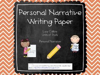 lucy calkins units  study personal narrative writing paper tpt