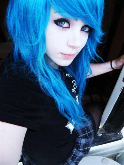 nice blue hair scene world emo scene hair blue hair emo hair