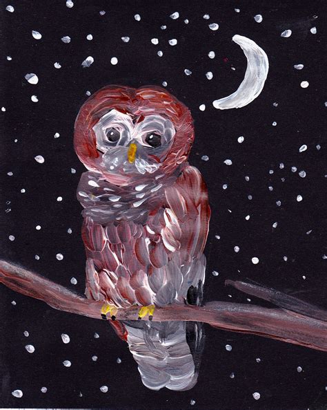 simple art project ideas owl painting