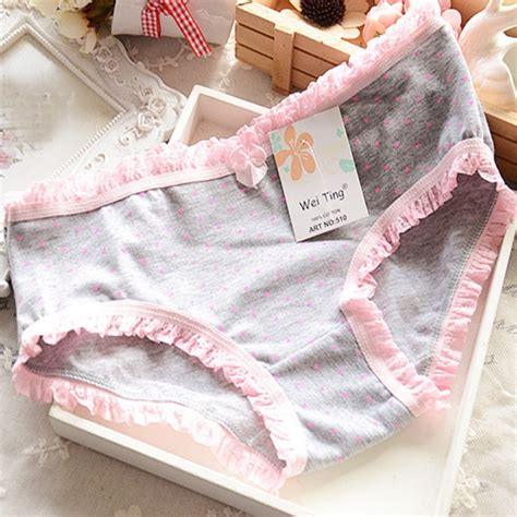 sexy women cute polka dots brief panties underwear soft cotton briefs