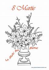 Colorat Desene Mamei Ziua Flori Planse Pentru Martie Fise Primavara Vaza Felicitare Coloring Imaginea Mami Cheie Cuvinte Educative sketch template