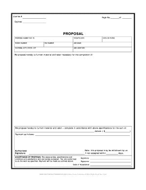 printable job proposal template forms fillable samples