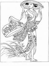 Japonais Kimono sketch template