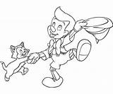 Pinocchio Figaro Geppetto Clip Coloringhome Dunkey sketch template
