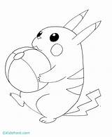 Pikachu Coloring Sketch sketch template