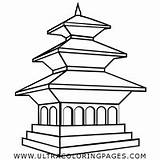 Pagoda Ultracoloringpages Pagode Kirche Colorier Maison Stampare sketch template