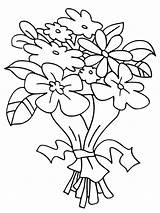 Coloring Bouquet Pages Flower Bunch Flowers Roses Getcolorings sketch template