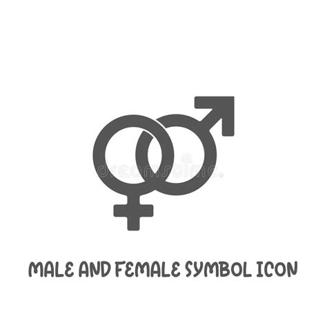 Male And Female Gender Symbol Simple Black Flat Icon With