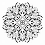 Ornamental Outline Mandala Premium Circular Floral Coloring Pattern Vector Pages Book sketch template