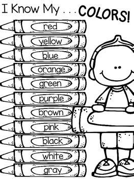color words freebie preschool learning preschool worksheets