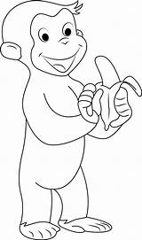 Curious George Coloring Banana Drawing Eating Pages Printable Clipart Monkey Kids Cartoon Face Coloringpages101 Color Printables Drawings Getdrawings Washington Categories sketch template