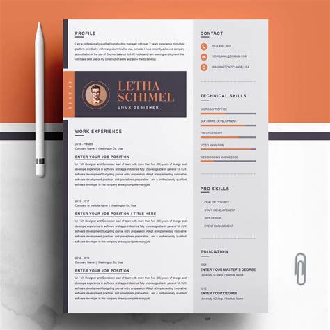 modern resume templates cv templates cover letter ms word resume gambaran