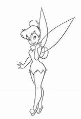 Tinkerbell Coloring Pages Disney Tinker Bell Outline Princess Colouring Kids Choose Board sketch template
