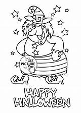 Halloween Coloring Witch Happy Kids Pages Printable Pretty Witches Visit sketch template