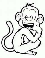 Monkey Coloring Face Clip Clipart Pages Colouring Designs sketch template