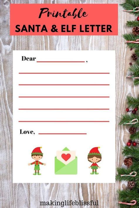 printable elf letter  santa letter  kids letters  kids elf