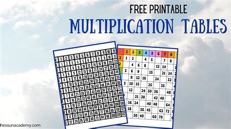 printable multiplication table   elcho table