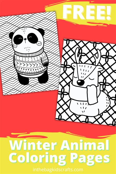 winter animal coloring pages    bag kids crafts