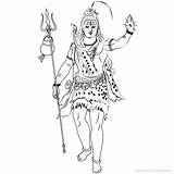 Shiva Hindu Xcolorings sketch template
