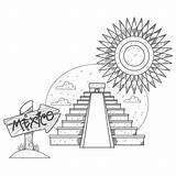 Teotihuacan Piramide Messicano Viste Pir Mide Mexic Vistas Mexicano sketch template