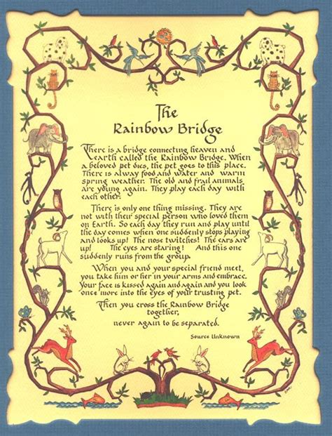 rainbow bridge poem printable