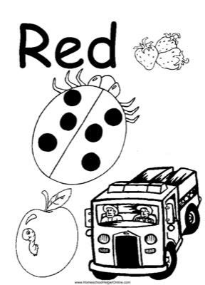colors red worksheet homeschool helper  color worksheets