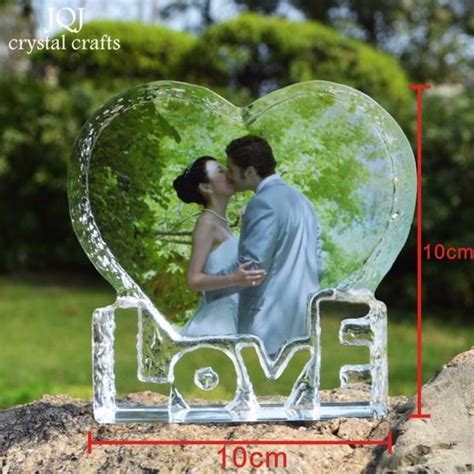 Customized Love Heart Shaped Crystal Photo Frame Convert Your Favorite