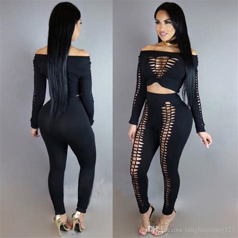 2019 Women Two Piece Outfits Pants 2017 Spring Black Milk Slik Pullover