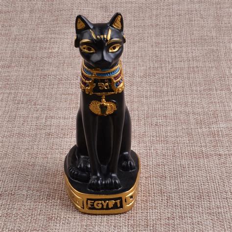 egyptian cat figurine statue vintage cat goddess bastet statue home