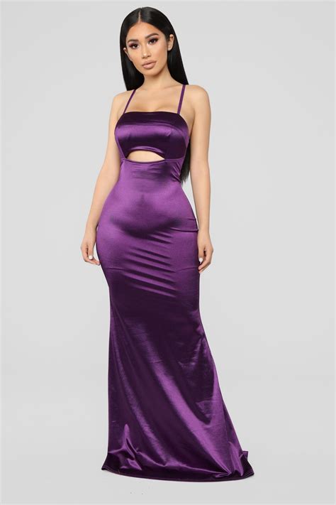 Gala Ready Satin Dress Purple Satin Dresses Sequin Dress Casual