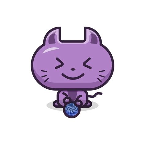 premium vector cute cat playing toy cartoon illustration