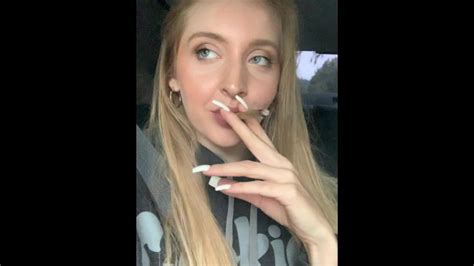420 sexy blonde girl smoking huge joint in the car smoking fetish asmr