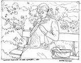 Pages Coloring Sewing Garden Drawing Morisot Berthe Kids Pdf Getcolorings Outline Printable Getdrawings Color sketch template