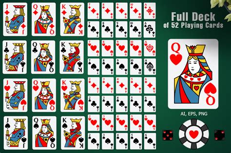 full deck   playing cards  illustrations design bundles