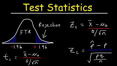 test statistic  means  population proportions youtube