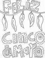 Mayo Cinco Coloring Pages Print Doodle Feliz Alley Getdrawings sketch template