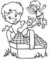 Picnic Coloring Pages Colouring Kids March Spring Family Clipart Activities Picnics Enjoy Children Printable Print Sheets Ants Toddlers Library Search sketch template