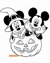 Mickey Halloween Coloring Minnie Mouse Pages Disney Pumpkin Printable Color Sheets Goofy Fall Duck Print Drawing Pdf Cartoons Disneyclips Donald sketch template