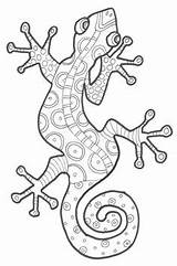 Gaudi Aboriginal Lizard Colouring Dreamtime sketch template