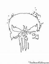 Punisher Skull Stencil Symbol Freestencilgallery sketch template