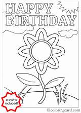 Birthday Cards Happy Coloring Card Drawing Getdrawings sketch template